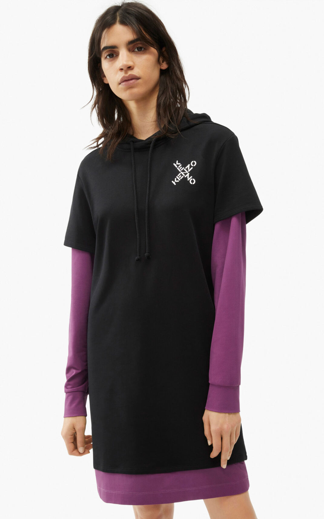 Kenzo Sport Little X sweatshirt Vestidos Mujer Negras | 5642879-VT